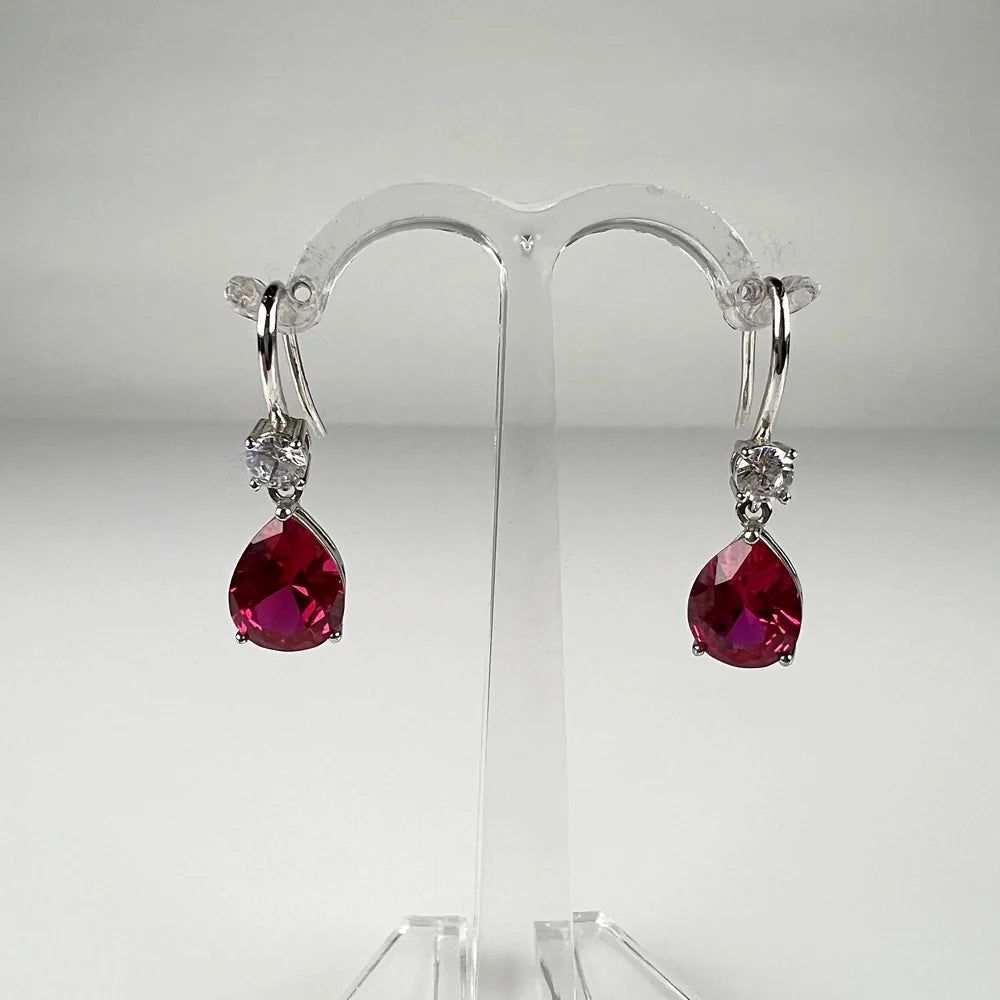 Cercei lungi zirconia cu carlig din argint 925 - 20 mm - vedere 1