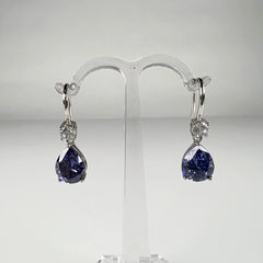 Cercei lungi zirconia carlig din argint 925 - 20 mm - vedere 1