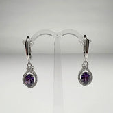 Cercei lungi zirconia cu prindere leverback din argint 925 - vedere 1