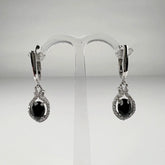 Cercei lungi zirconia cu prindere leverback din argint 925 - vedere 1