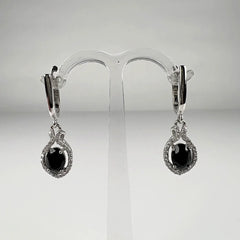 Cercei lungi zirconia cu prindere leverback din argint 925 - vedere 1