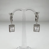 Cercei drop zirconia cu prindere leverback din argint 925 - vedere 1