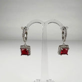 Cercei drop zirconia cu prindere leverback din argint 925 - vedere 1