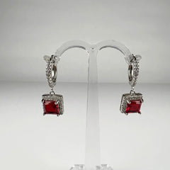Cercei drop zirconia cu prindere leverback din argint 925 - vedere 1