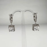 Cercei drop zirconia cu prindere leverback din argint 925 - vedere 1