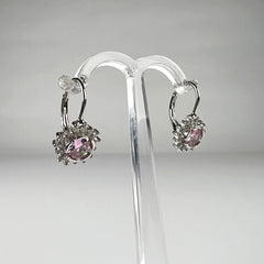 Cercei drop zirconia cu prindere leverback din argint 925 - vedere 2