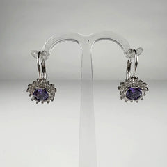 Cercei drop zirconia cu prindere leverback din argint 925 - vedere 1
