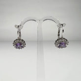 Cercei drop zirconia cu prindere leverback din argint 925 - vedere 1