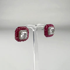 Cercei zirconia cu surub si fluture din argint 925 - 13mm - vedere 1