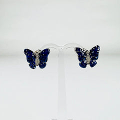 Cercei zirconia cu surub din argint 925 si fluture - vedere 2