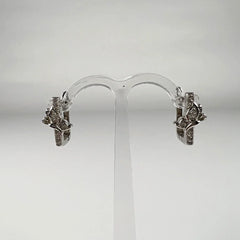 Cercei creole zirconia leverback argint 925, 14mm - vedere 1