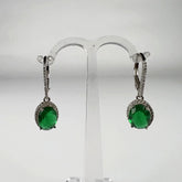 Cercei lungi zirconia cu prindere leverback din argint 925 - vedere 1