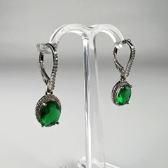 Cercei lungi zirconia cu prindere leverback din argint 925 - vedere 2