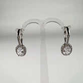 Cercei drop zirconia leverback argint 925, 22mm - vedere 1