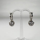 Cercei drop zirconia cu prindere leverback din argint 925 - vedere 1