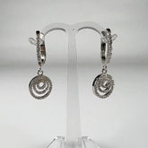 Cercei lungi zirconia cu prindere leverback din argint 925 - vedere 1