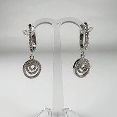 Cercei lungi zirconia cu prindere leverback din argint 925 - vedere 1