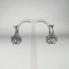 Cercei drop zirconia leverback din argint 925 pentru femei - vedere 1