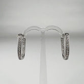 Cercei creole argint 925 cu zirconia si prindere leverback 19mm - vedere 1