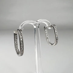 Cercei creole argint 925 cu zirconia si prindere leverback 19mm - vedere 2