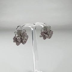 Cercei stud zirconia cu prindere omega din argint 925 - vedere 1