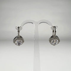 Cercei drop zirconia cu prindere leverback din argint 925 - vedere 1