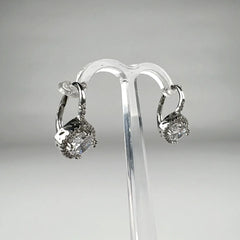 Cercei drop zirconia cu prindere leverback din argint 925 - vedere 2