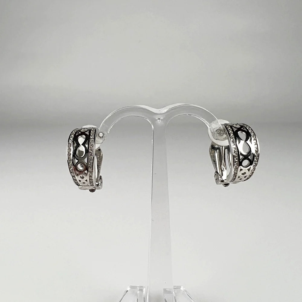 Cercei clips zirconia din argint 925, 16 mm - vedere 1