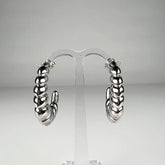 Cercei creole din argint 925 cu prindere fluture 30mm - vedere 1