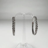 Cercei creole argint 925 cu zirconia 30mm - prindere continua - vedere 1