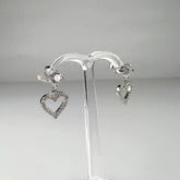 Cercei drop zirconia cu prindere fluture din argint 925 - vedere 1