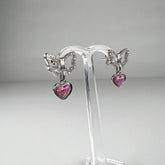 Cercei drop opal cu fluture din argint 925 - 18mm - vedere 1