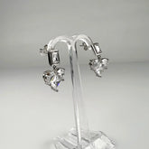Cercei drop zirconia cu prindere fluture din argint 925 - vedere 1
