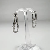 Cercei drop zirconia cu prindere huggie din argint 925 - vedere 1