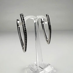 Cercei hoop zirconia leverback argint 925, 35mm - vedere 2