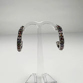 Cercei creole zirconia din argint 925 cu prindere fluture - vedere 1
