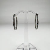 Cercei creole argint 925 cu zirconia - 25mm creola continua - vedere 1