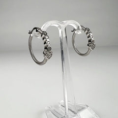 Cercei creole argint 925 cu zirconia - 20mm - vedere 2