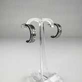 Cercei creole argint 925 cu zirconia si prindere fluture 10mm - vedere 1