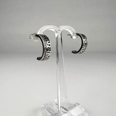 Cercei creole argint 925 cu zirconia si prindere fluture 10mm - vedere 1