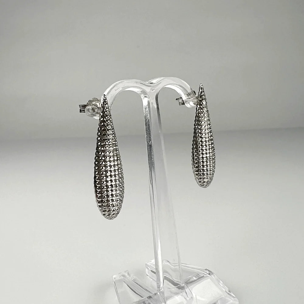 Cercei drop din argint 925 cu prindere fluture - 30mm - vedere 1
