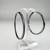 Cercei creole argint 925 cu zirconia, 40 mm - vedere 1