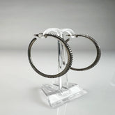Cercei creole argint 925 cu zirconia 38mm creola continua - vedere 1