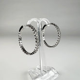Cercei creole argint 925 cu zircon, 28mm - Mystill - vedere 1