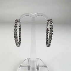Cercei creole argint 925 cu zircon, 28mm - Mystill - vedere 2