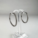 Cercei creole argint 925 cu zirconia si prindere continua 28mm - vedere 1