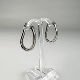 Cercei creole zirconia leverback din argint 925, 22mm - vedere 1