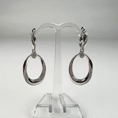 Cercei lungi zirconia cu prindere leverback din argint 925 - vedere 2