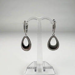 Cercei lungi zirconia cu prindere leverback din argint 925 - vedere 2