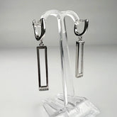 Cercei lungi zirconia cu leverback din argint 925 - 40mm - vedere 1